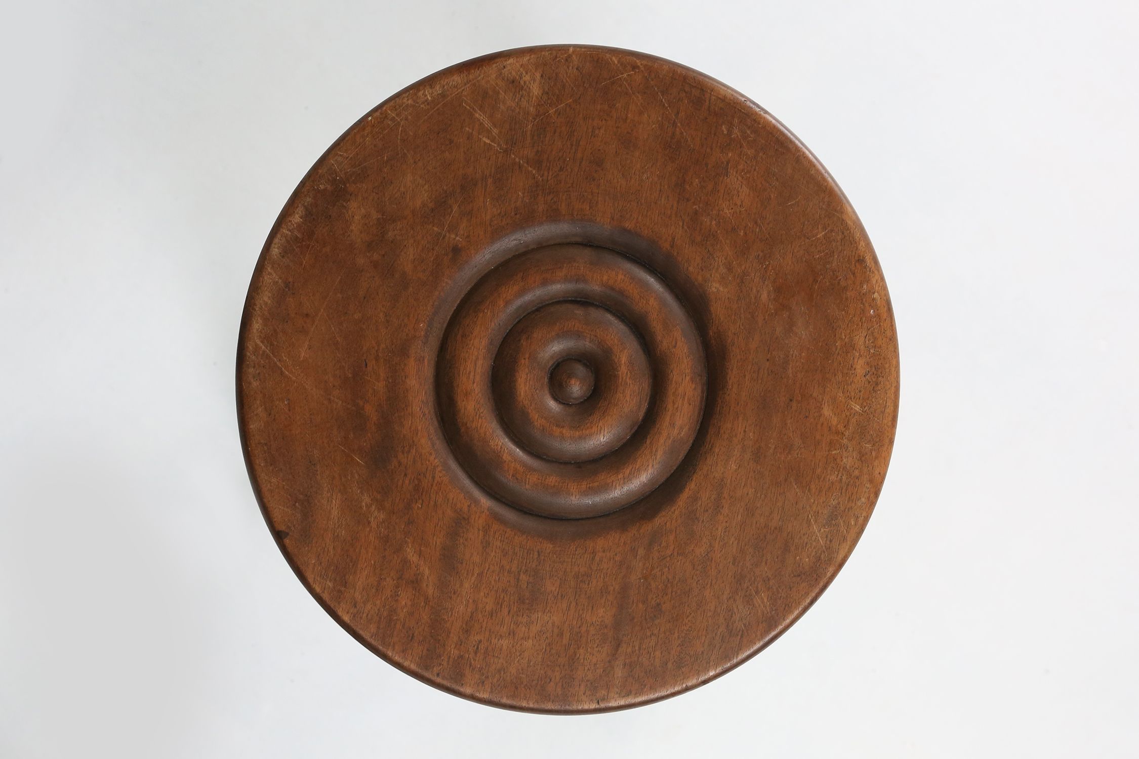 Pair of Vintage low Brutalist tripod Stools, Belgium, 1960sthumbnail